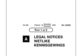 LEGAL NOTICES WETLIKE KENNISGEWINGS 2 No