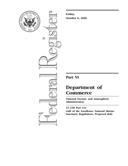 Department of Commerce National Oceanic and Atmospheric Administration