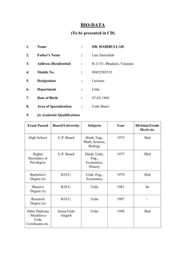 Curriculum Vitae