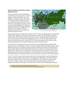 Native & Indigenous Communities in Siberia