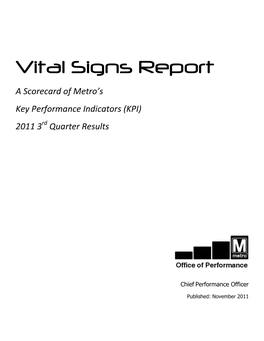 Metro Vital Signs Report November 2011