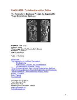 The Kaminaljuyú Sculpture Project: an Expandable Three-Dimensional Database