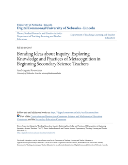 Exploring Knowledge and Practices of Metacognition in Beginning