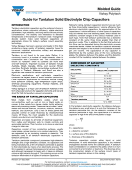 Molded Guide Guide for Tantalum Solid Electrolyte Chip Capacitors