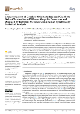 Characterization of Graphite Oxide and Reduced Graphene Oxide