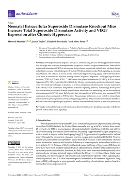Neonatal Extracellular Superoxide Dismutase Knockout Mice Increase Total Superoxide Dismutase Activity and VEGF Expression After Chronic Hyperoxia