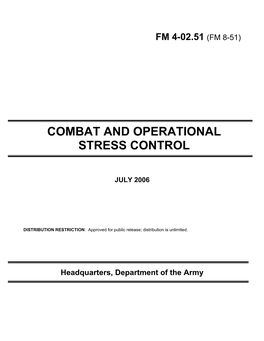 Combat and Operational Stress Control