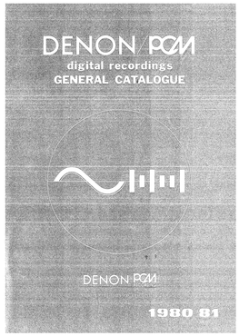 DENON/PCM Digital Recordings GENERAL CATALOGUE