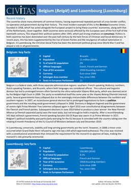 Belgium (België) and Luxembourg (Luxemburg)