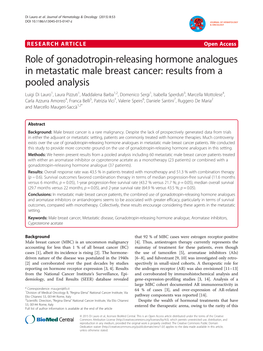 Role of Gonadotropin-Releasing Hormone Analogues in Metastatic