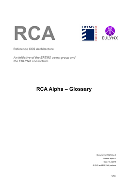 RCA Alpha – Glossary