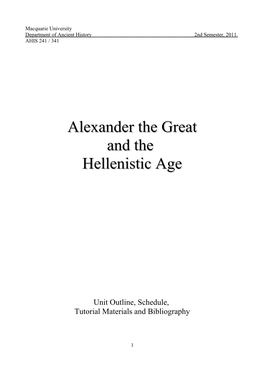 Alexander the Great and the Hellenistic Age