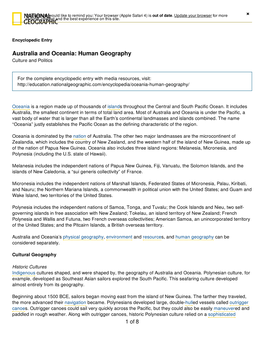 Australia and Oceania: Human Geography ×