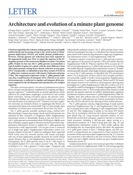 Architecture and Evolution of a Minute Plant Genome