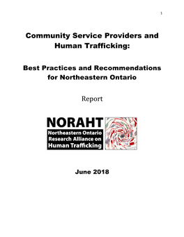 Community Service Providers and Human Trafficking: Report