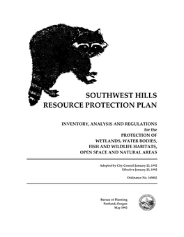 Southwest Hills Resource Protection Plan