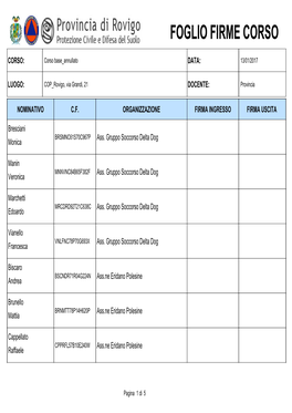 Foglio Firme Corso
