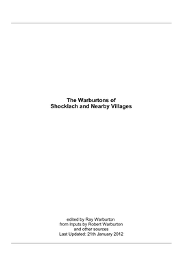 The Warburtons of Shocklach and Nearby Villages