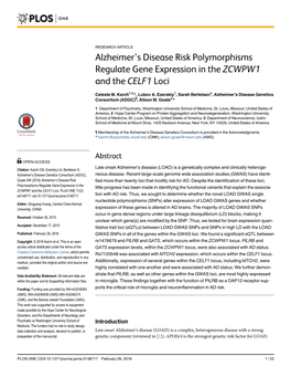 Alzheimer's Disease Risk Polymorphisms Regulate