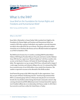 What Is the İHH? Issue Brief on the Foundation for Human Rights and Freedoms and Humanitarian Relief