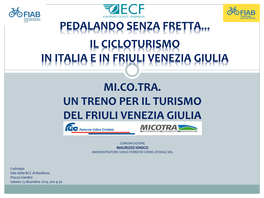 Il Cicloturismo in Italia E in Friuli Venezia Giulia.Pdf