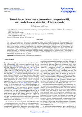 The Minimum Jeans Mass, Brown Dwarf Companion IMF, and Predictions for Detection of Y-Type Dwarfs