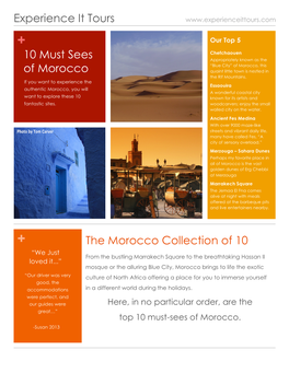 Experience It Tours the Morocco Collection of 10 10 Must Sees Of