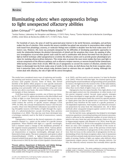 Illuminating Odors: When Optogenetics Brings to Light Unexpected Olfactory Abilities