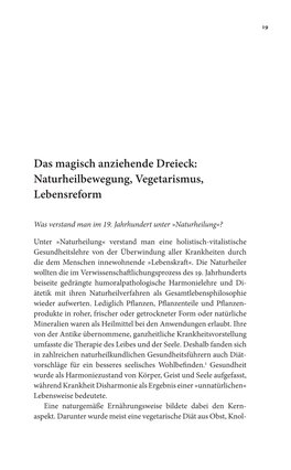 Naturheilbewegung, Vegetarismus, Lebensreform