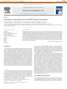 Proteoglycan Degradation by the ADAMTS Family of Proteinases