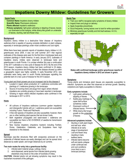 Impatiens Downy Mildew: Guidelines for Growers