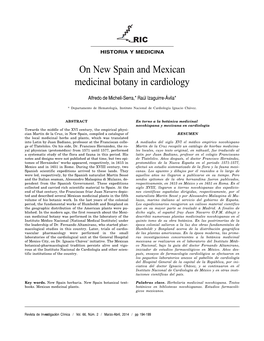 On New Spain and Mexican Medicinal Botany in Cardiology
