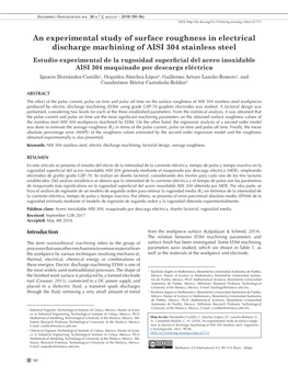 An Experimental Study of Surface Roughness in Electrical Discharge Machining of AISI 304 Stainless Steel