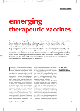 Emerging Therapeutic Vaccines:Emerging Therapeutic Vaccines 19/4/07 10:31 Page 49