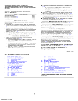 PRALUENT® (Alirocumab) Injection, for Subcutaneous Use LDL Apheresis