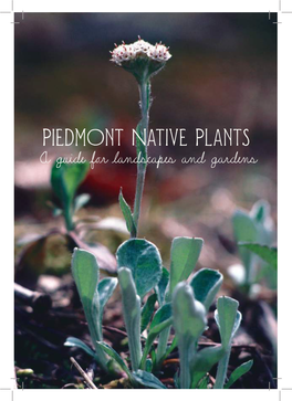 Piedmont Native Plants: a Guide for Landscapers and Gardens