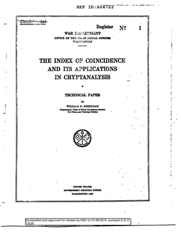 The Index of Coincidence and Its Applications In