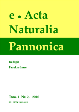 E-Acta Naturalia Pannonica 1 (2) 2010
