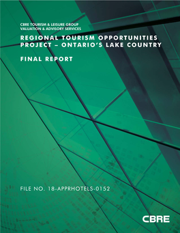 Regional Tourism Opportunities Project – Ontario's Lake Country Final Report