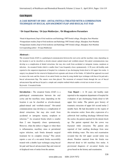 Antal Fistula Treated with a Combination Technique of Buccal Advancement Flap and Buccal Fat Pad
