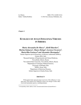 Ecology of Avian Influenza Viruses in Siberia