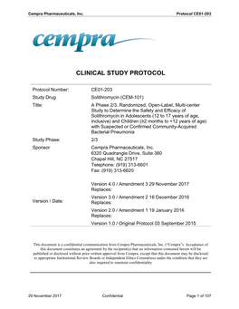 Clinical Study Protocol