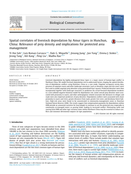 Spatial Correlates of Livestock Depredation by Amur Tigers In