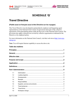 Travel Directive