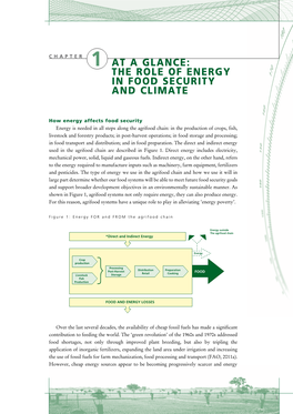 1 at a Glance: the Role of Energy in Food Security and Climate