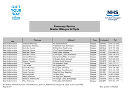 Pharmacy Service Greater Glasgow & Clyde