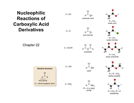 Nucleophilic Reactions of Carboxylic Acid Derivatives