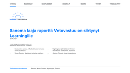 Sanoma Laaja Raportti: Vetovastuu on Siirtynyt Learningille | Inderes