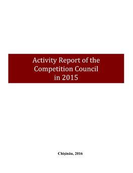 Activity Report of the Competition Council in 2015