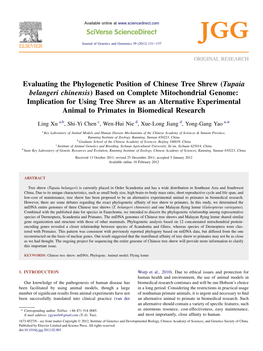 Evaluating the Phylogenetic Position of Chinese Tree Shrew